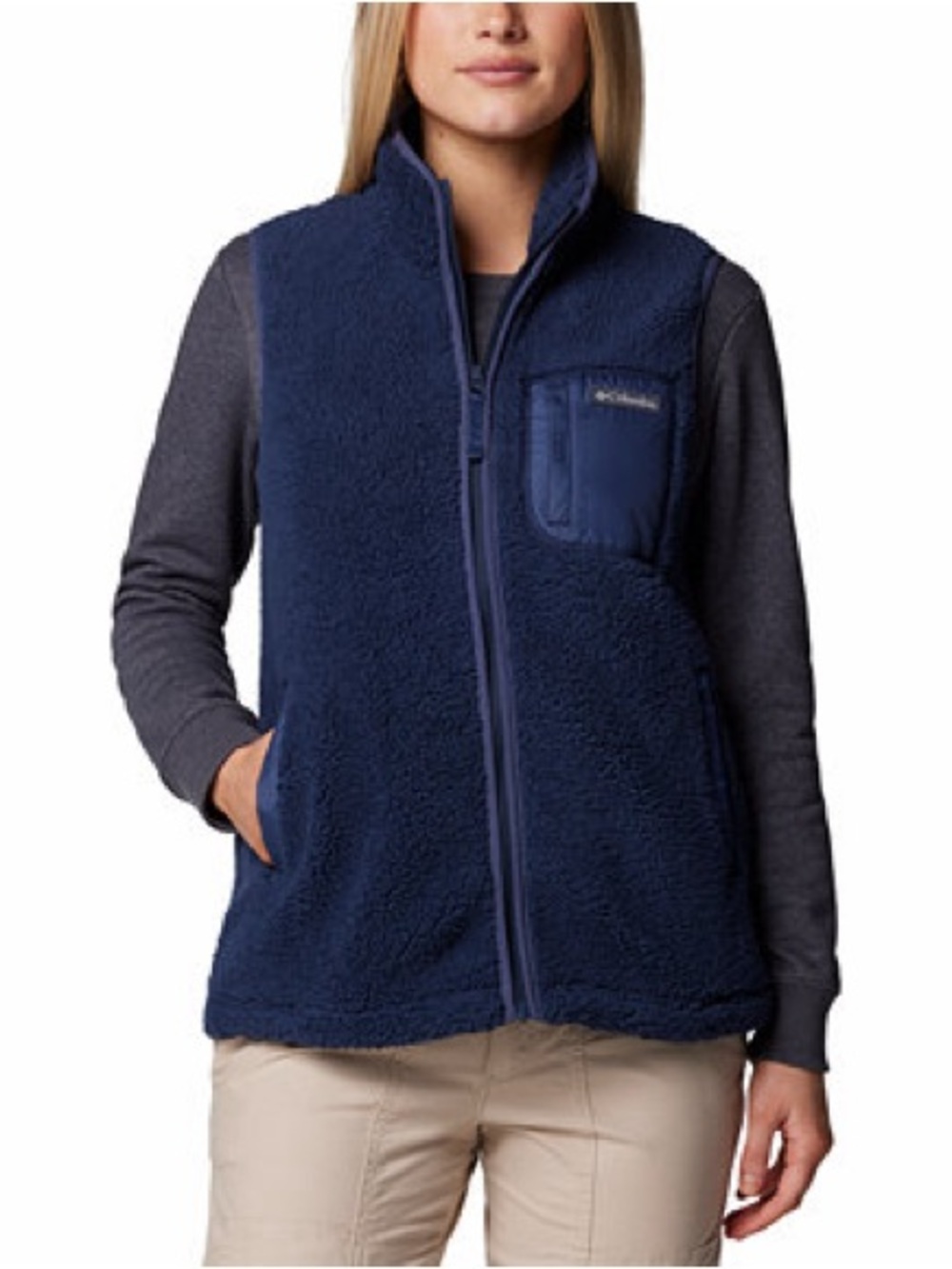 ColumbiaWest Bend II Navy Sherpa Fleece Vest (Med)